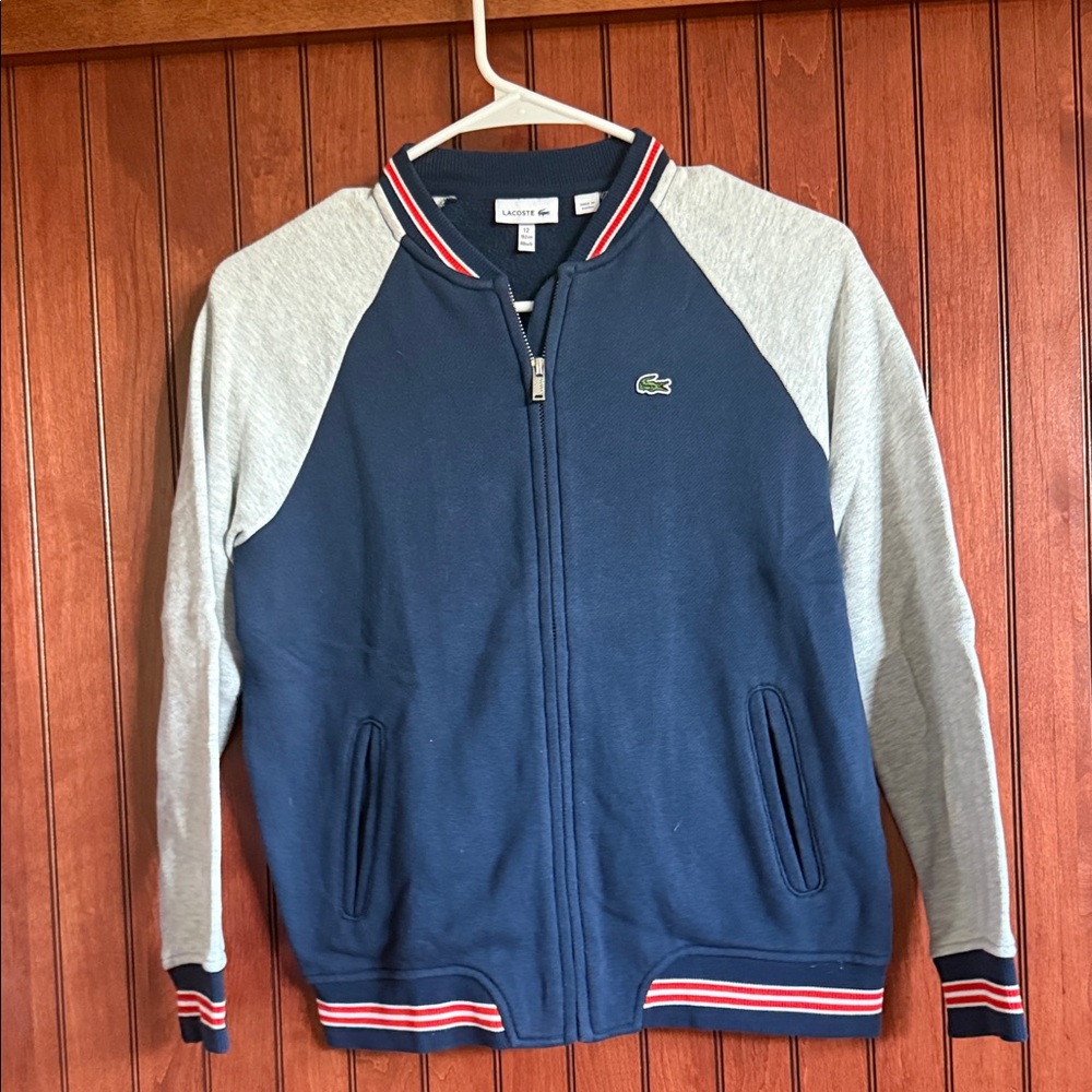 Lacoste Navy and Gray Zip-Up Jacket